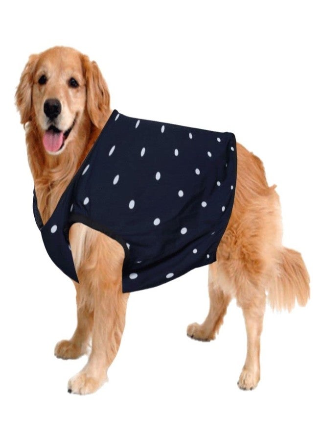 Sage Square Funky Soft Material Dog T-Shirt | Cool/Funky Print Pet | Soft Light Weight | Comfortable & Breathable Dog Clothing | Trendy Vest Outfit (XXXLarge - 30 inch) (Polka Blue) - Image 1